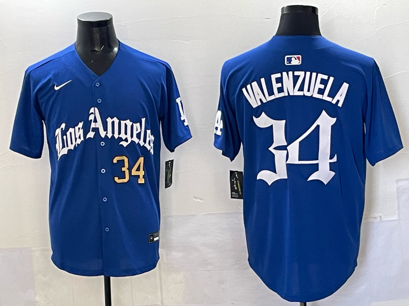 Men Los Angeles Dodgers #34 Valenzuela Blue 2025 Nike MLB Jersey style 043->los angeles dodgers->MLB Jersey